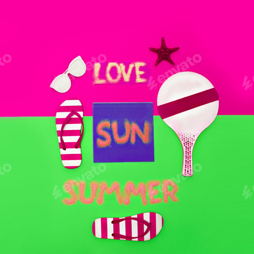 Preview: Beach set. Minimal art fashion style