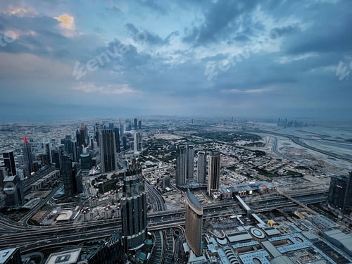 Preview: Skyscrapers in the city during evening and night lights