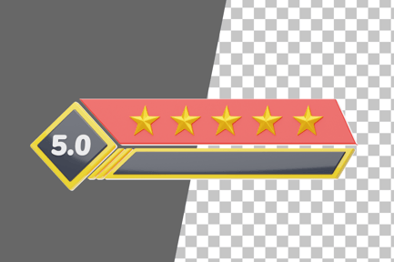 Preview: Five Of Five Star Rating 3D Icon