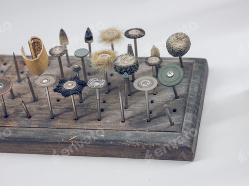 Preview: Set of dental grinders on wooden stand