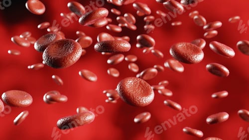 Preview: blood cells Moving flow, Hemoglobin Cells in vein, 3D rendering