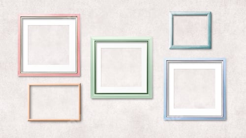 Preview: Colorful blank frames mockup