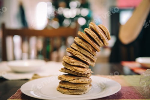 Preview: Leaning tower of dollar pancakes -gluten free almond cakes