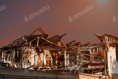 Preview: Burned home after fire the parts of the house after burnning