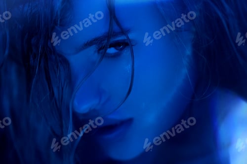 Preview: sexy girl in shower behind wet glass.Looking through Steamed Shower Glass at a Beautiful Sexy Woman