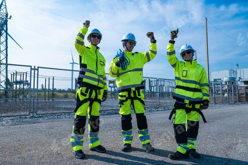 Preview: Engineers with equipment assessing wind farm site