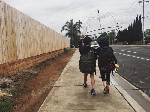 Preview: Kids walking home to school
