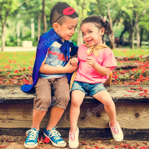 Preview: Brother Sister Elementary Childhood Kid Playful Concept