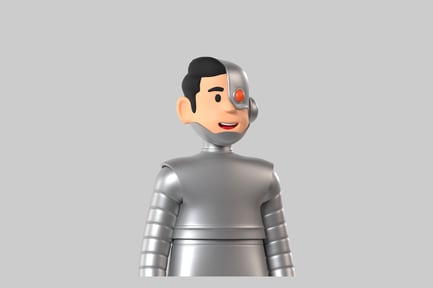 Preview: Cartoon cyborg character asset