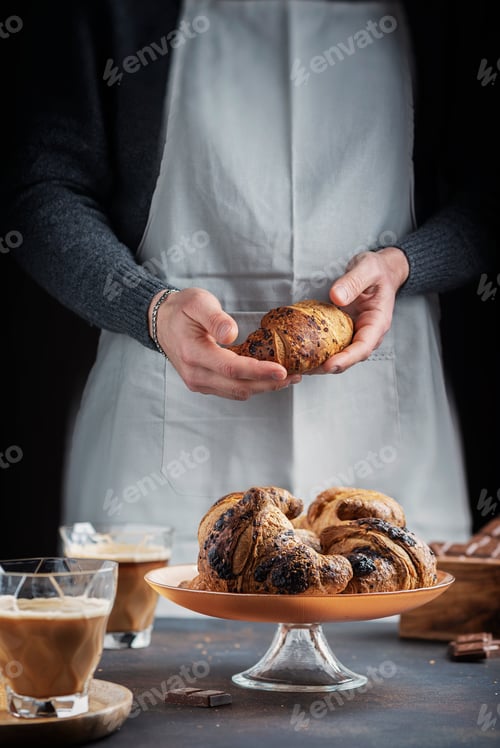 Visualização: Conceito de um café da manhã tradicional italiano