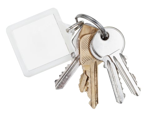 Preview: several door keys on ring and keychain
