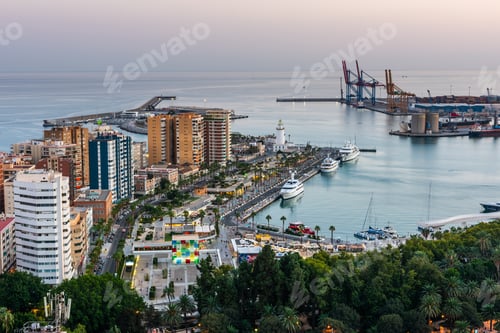 Preview: Port and harbor in Malaga, Andalusia, Spain