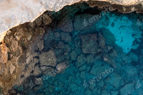 Preview: Done scenery of Cape Greko or Cape Greco sea caves Ayia Napa Cyprus. Tourist people doing