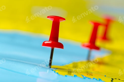 Preview: Travel destination points on a map