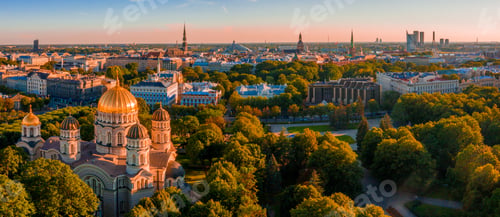 Preview: Aerial view of the cathedral of the Nativity of Christ in Riga, Latvia