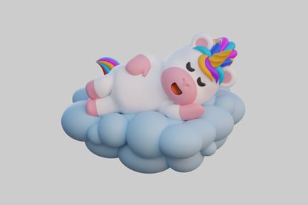 Vorschau: Schläfriges Einhorn auf Wolke