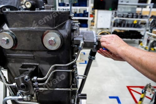 Preview: Assembling tractor transmission on the modern tractor factory. Service concept