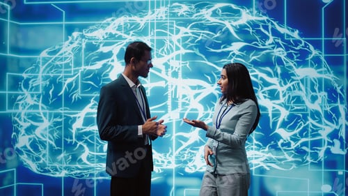 Preview: Startup employees using artificial intelligence to look at data