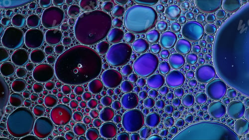 Preview: Abstract Colorful Food Oil Drops Bubbles and spheres Flowing on Water Surface