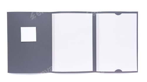 Preview: Paper folder and blank sheet isolated at white background