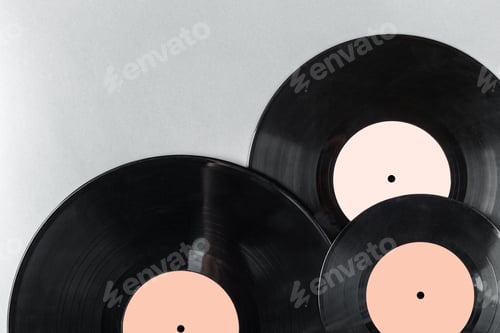 Preview: vintage vinyl on gray background
