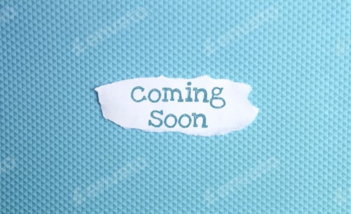 Preview: a torn paper written with inscription coming soon on a blue background