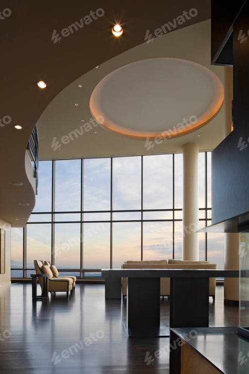 Preview: 53908,Sofa and chairs in modern penthouse