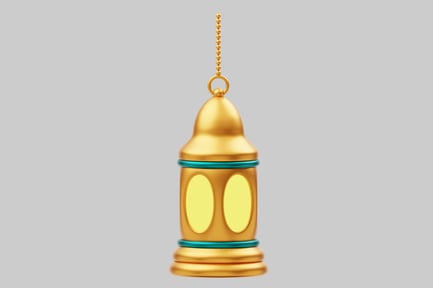 Preview: Gold lantern with teal accents