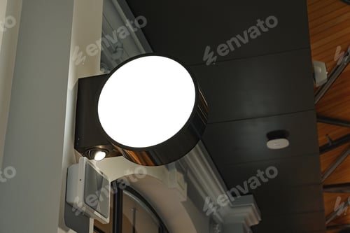 Preview: Cafe blank signboard on the street mock up
