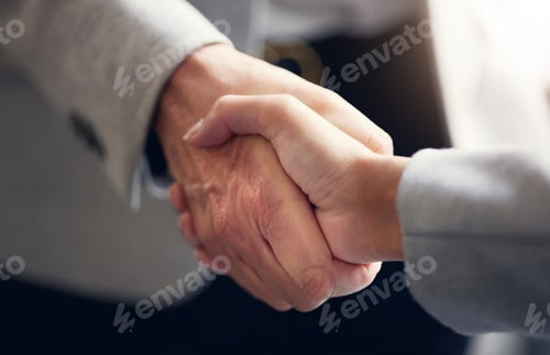 Preview: handshake, contract and deal with people in office for collaboration, teamwork and thank you. Meeti
