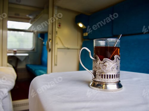 Preview: Traditional tea in a russian train