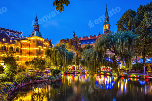 Preview: Copenhagen, Denmark Gardens And City Hall.
