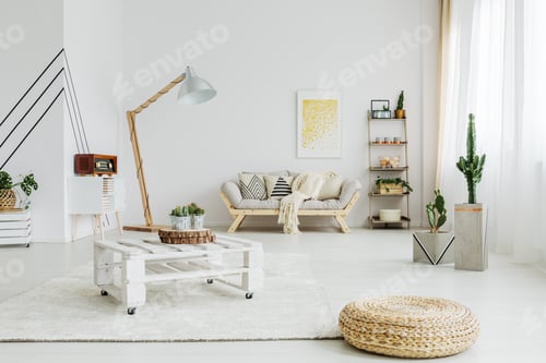 Preview: Table on wheels in living room