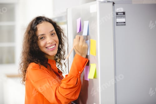 Preview: business woman freelance person or creative stylist working from home by happy lifestyle