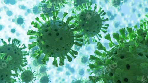 Preview: Coronavirus 2019-nCov novel coronavirus concept. Microscope virus close up.