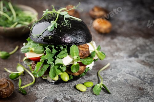 Preview: Veggie mushroom black burgers