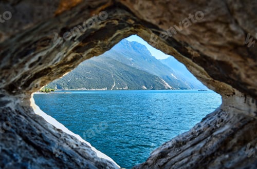 Preview: View of the sea visible from a diamond-shaped cave