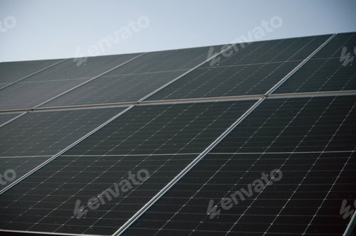 Visualização: Visão de perto da tecnologia ecológica da usina de energia agrícola de células solares