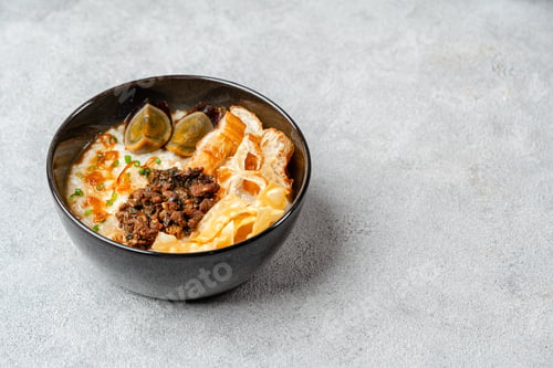 Preview: Rice porridge or congee with minced pork