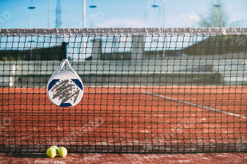 Preview: Padel blade racket hanging on the net