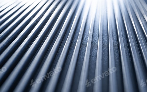 Preview: Close-up of an iron corrugated surface of a device
