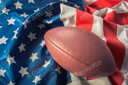 Preview: American football on American old glory flag