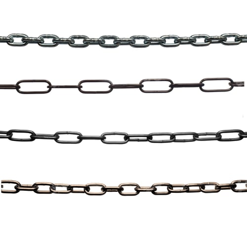 Preview: Collection Of Various Chains On White Background. Each One Is In Full Cameras Resolution