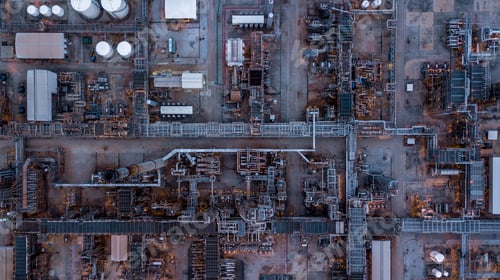 Preview: Oil and gas refinery plant form industry zone, Aerial view oil and gas Industrial.