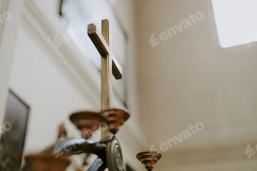 Preview: Wooden Cross On Altar