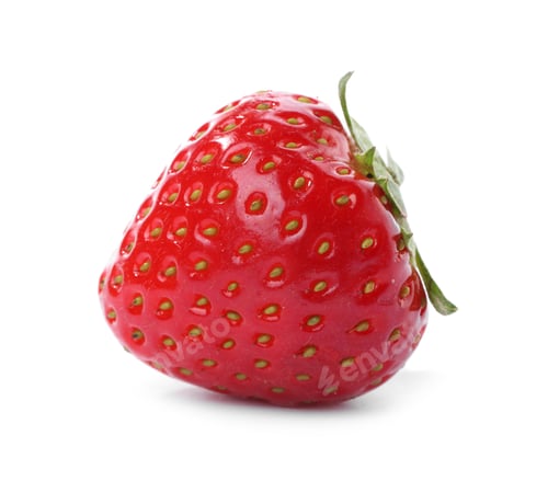 Preview: One fresh ripe strawberry isolated on white