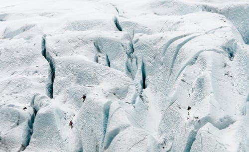 Preview: unrecognised people hiking the vantajokull glacier skaftafell national park. Iceland Europe