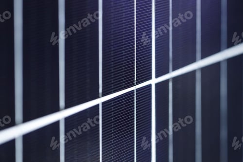 Preview: A close-up of solar energy panel photovoltaics module in the sea offshore.