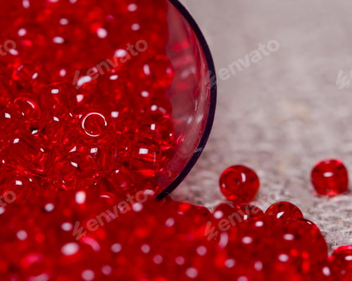 Preview: Beads Closeup Background Is Linen Macro