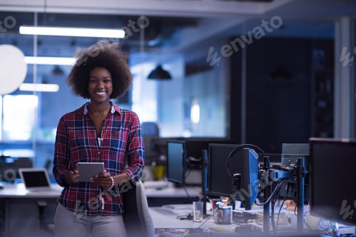 Preview: portrait of a young successful African-American woman in modern